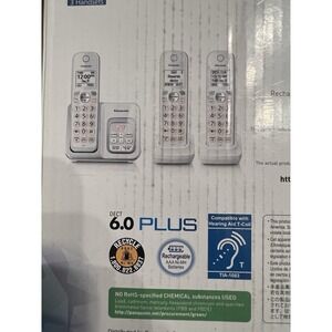 Panasonic KX-TGD563A Bluetooth Cordless Phone with Voice Assist - 3 Handsets